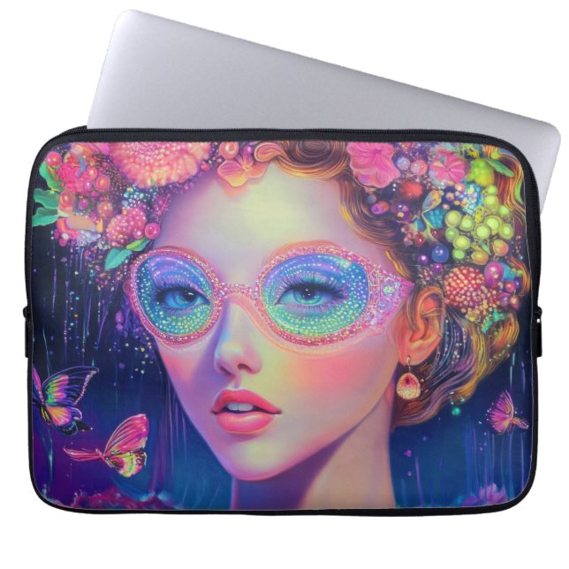 Funda Para Portátil Neon Garden Goddess (Frente)