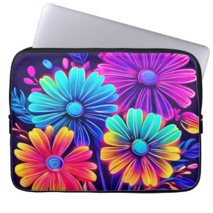 Funda Para Portátil Neon Glow Floral Fantasy Art