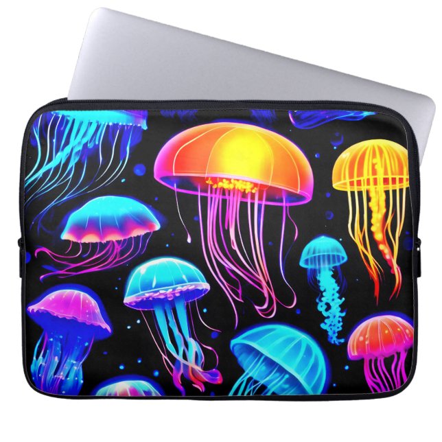 Funda Para Portátil Neon Jellyfish (Frente)
