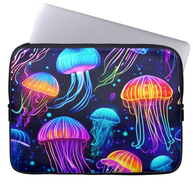 Funda Para Portátil Neon Jellyfish Dreams (Frente)