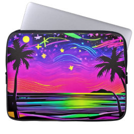 Funda Para Portátil Neon Night Beachscape