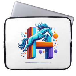 Funda Para Portátil Neon Power Horse Jump Over H Letter