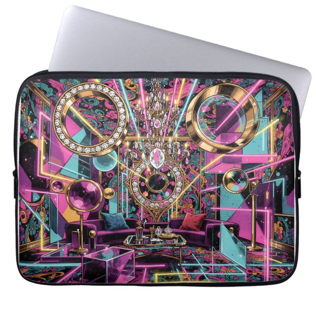 Funda Para Portátil Neon Psychedelic Luxury Lounge Art (Frente)
