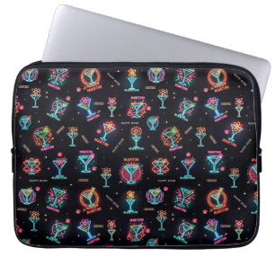Funda Para Portátil Neon Rótulo Space Age Atomic Martini Cocktails Pri