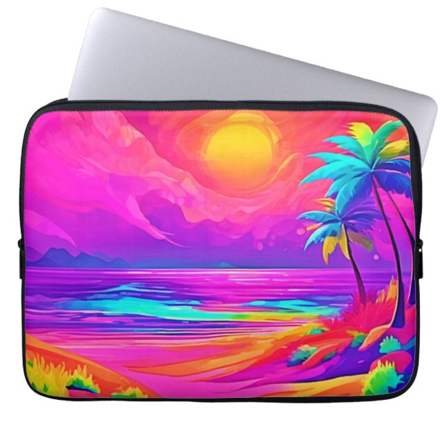 Funda Para Portátil Neon Sun & Beach Bliss (Frente)