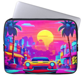 Funda Para Portátil Neon Sunset City Drive