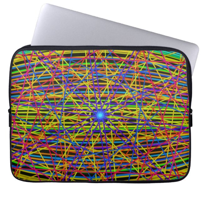 Funda Para Portátil Neon Web Fractal (Frente)