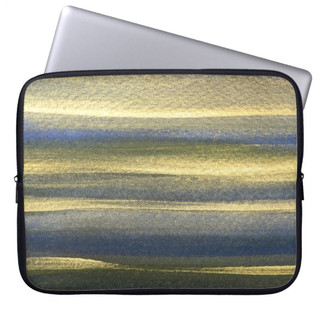 Funda para portátil Neoprene Gold Blue Lines de 15 (Frente)