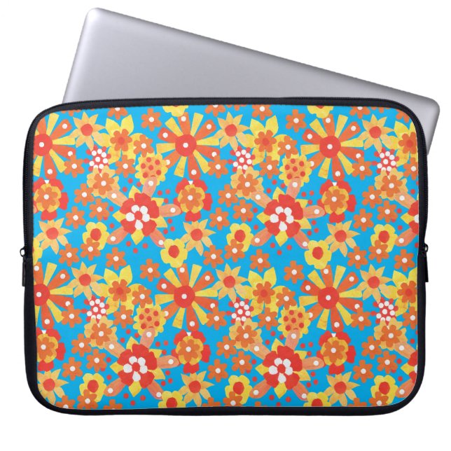 Funda Para Portátil Neoprene Laptop Sleeve, Ditsy Flowers (Frente)