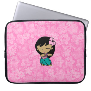 Funda Para Portátil Neopreno del hibisco del chica de Hula de las