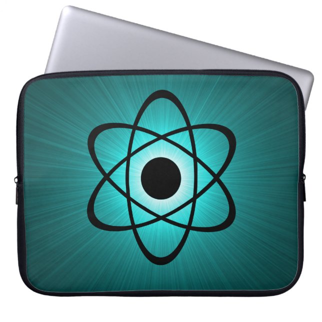 Funda Para Portátil Nerdy Atomic Electronics Sleeve, Teal (Frente)