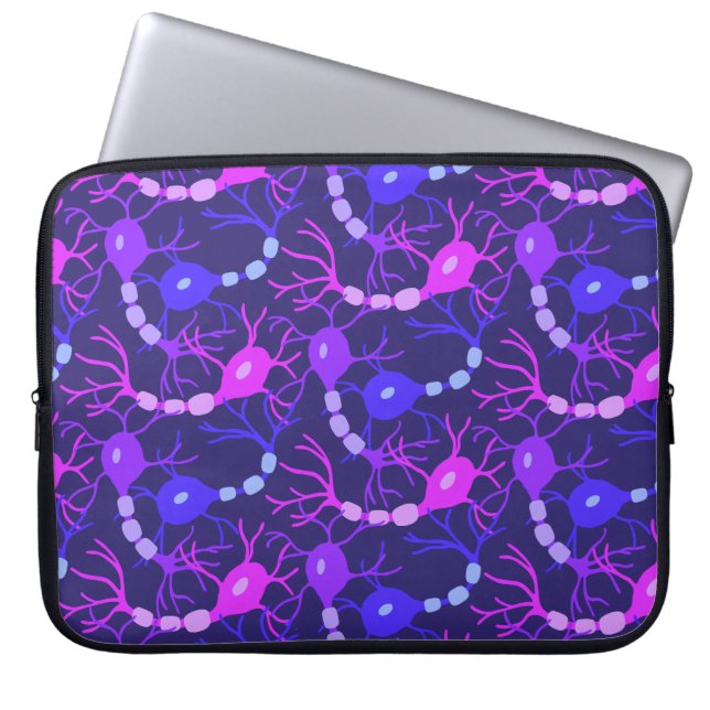 Funda Para Portátil Neuronas Conectadas Neon Morado (Frente)