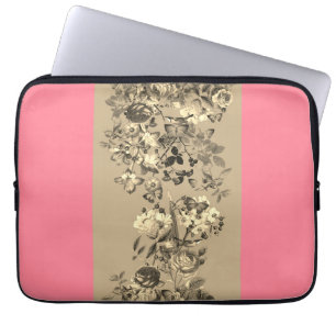 Funda Para Portátil Neutrales clásicos de jardín de Rosa de época