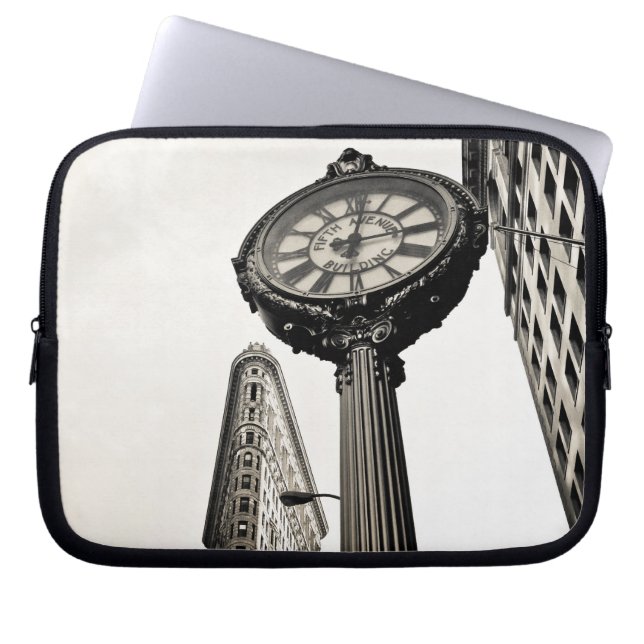 Funda Para Portátil New York City - edificio y reloj de Flatiron (Frente)