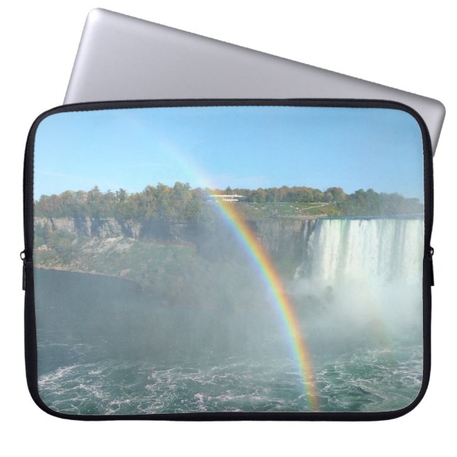 Funda Para Portátil Niagara cae bajo el arco iris (Frente)