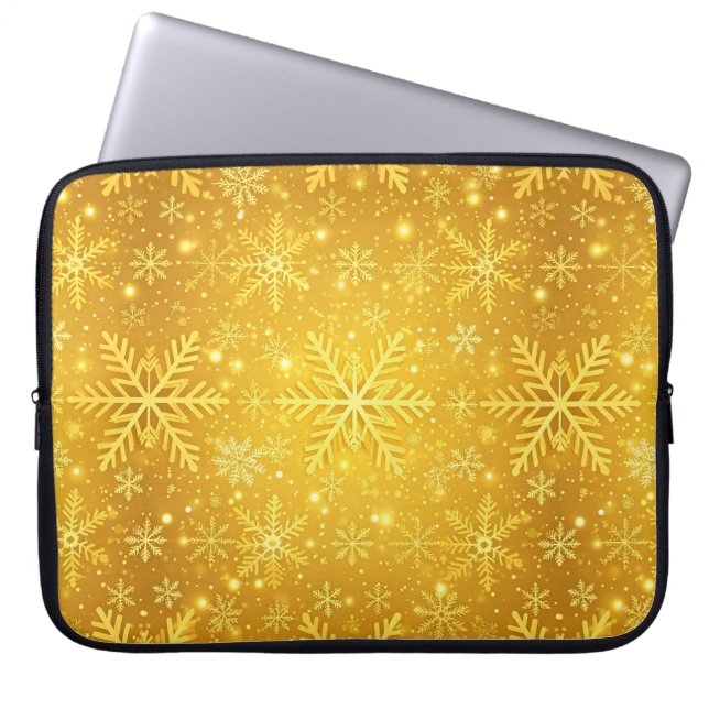 Funda Para Portátil Nieve Dorada (Frente)