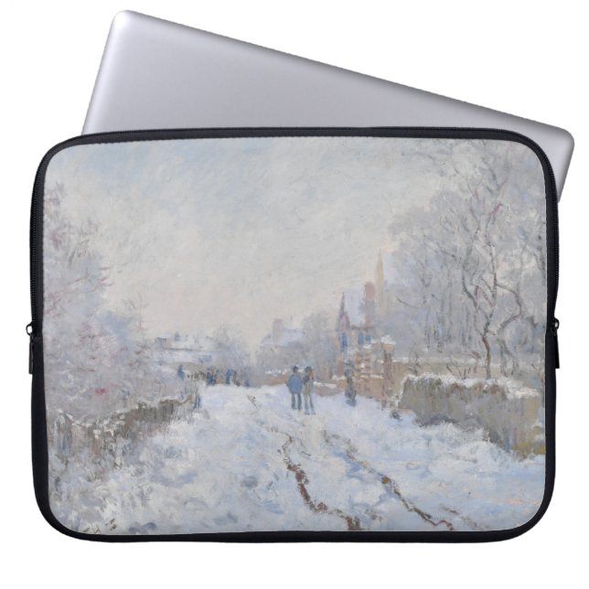 Funda Para Portátil Nieve en Argenteuil (por Claude Monet) (Frente)