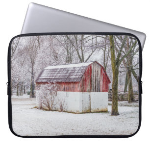 Funda Para Portátil Nieve En El Granero Rojo