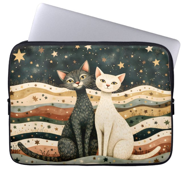 Funda Para Portátil Night Sky Cats (Frente)