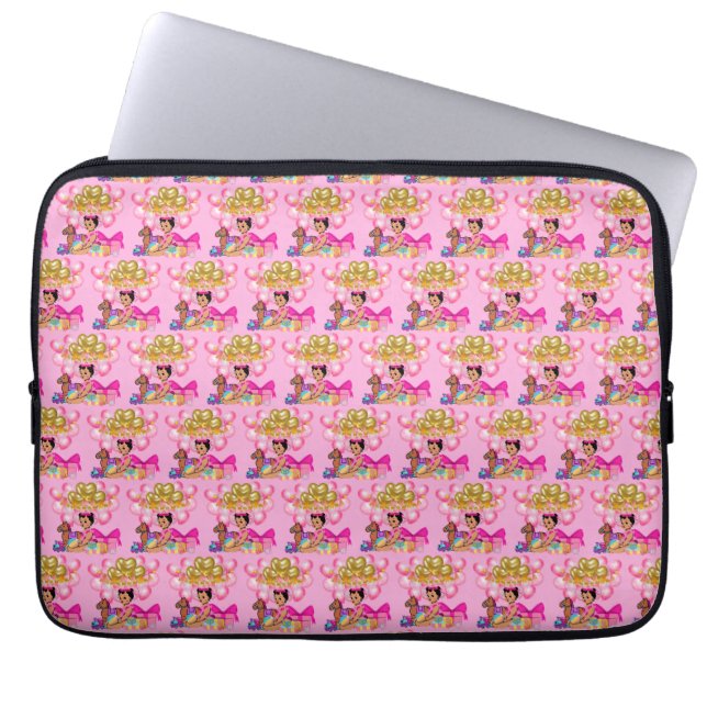 Funda Para Portátil Niña bebé de rosa (Frente)