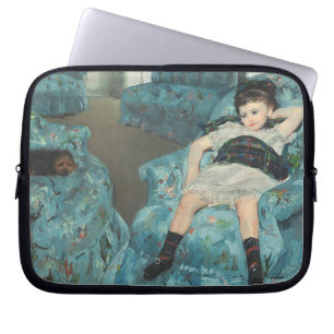 Funda Para Portátil Niña en una butaca azul, 1878 (oi