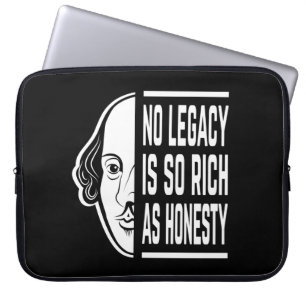 Funda Para Portátil Ninguna herencia es tan rica Cita de Shakespeare T