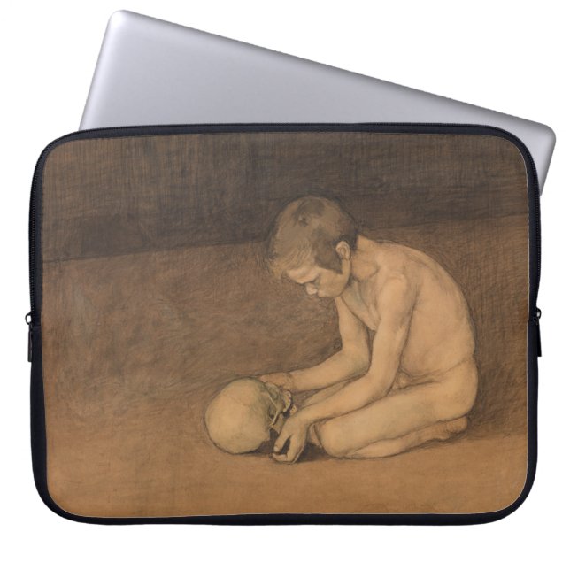 Funda Para Portátil Niño con cráneo (por Magnus Enckell) (Frente)