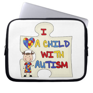 Funda Para Portátil Niño con el chica trigueno 2 del autismo