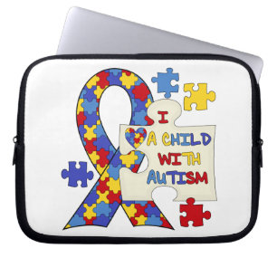 Funda Para Portátil Niño con la cinta de la conciencia del autismo