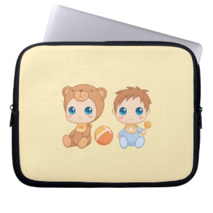 Funda Para Portátil Niño gemelo lleva traje de salto en amarillo