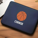 Funda Para Portátil Niños personalizados de baloncesto<br><div class="desc">Baloncesto Niños personalizados diseño temático deportivo.</div>