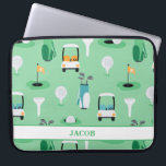 Funda Para Portátil Niños personalizados Golfer Golfcart Golf Sporty<br><div class="desc">Papá,  Grampa u otro Nombre Personalizado Golfer Golfcart Golfcart Patrón deportivo de golf. Carros de golf,  pelotas de golf,  campos de golf,  diseño deportivo...  Editar para cambiar el nombre.</div>