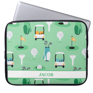 Funda Para Portátil Niños personalizados Golfer Golfcart Golf Sporty