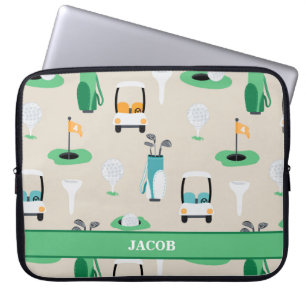 Funda Para Portátil Niños personalizados Golfer Golfcart Golf Sporty