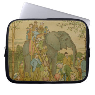 Funda Para Portátil Niños que montan en el elefante (litho)
