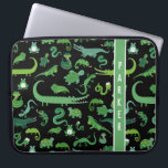 Funda Para Portátil Niños Reptiles Amfibios Personalizados<br><div class="desc">Manga personalizada de portátiles Reptiles Anfibios Patrones Animales para Niños. www.SamAnnDesigns.com</div>