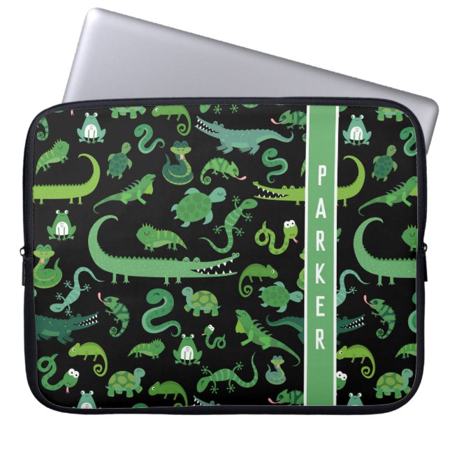Funda Para Portátil Niños Reptiles Amfibios Personalizados (Frente)