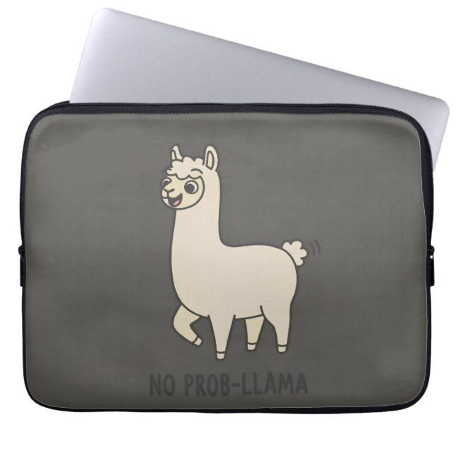 Funda Para Portátil "No Prob-Llama" Cute Llama Doodle - Chill Vibe (Frente)