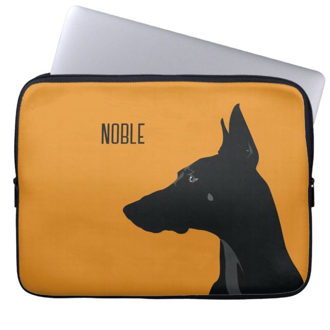 Funda Para Portátil Noble Black Doberman (Frente)