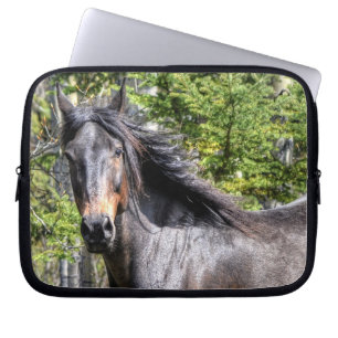Funda Para Portátil Noble campeón negro Stallion equino de caballo fot