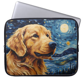 FUNDA PARA PORTÁTIL NOCHE ESTRELLA LUMINOSA CON PERRO RECUPERADOR DE O