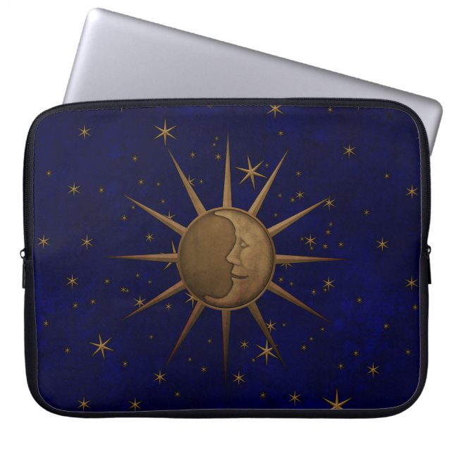 Funda Para Portátil Noche estrellada de Sun Moon Celestial (Frente)