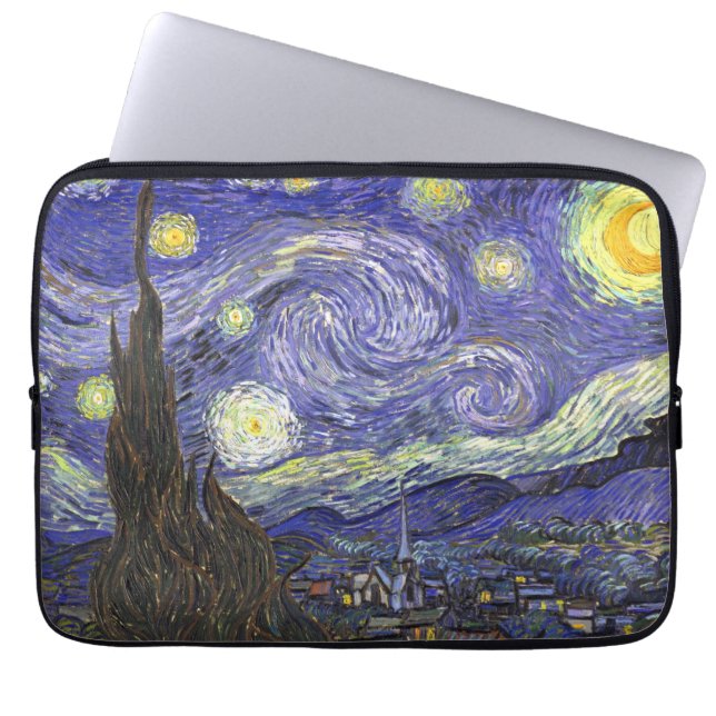 Funda Para Portátil Noche estrellada de Vincent van Gogh (Frente)