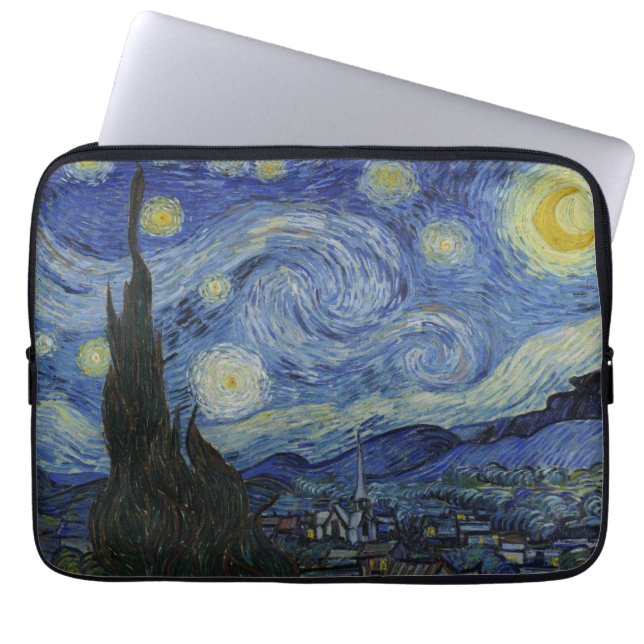 Funda Para Portátil Noche estrellada de Vincent Van Gogh (Frente)