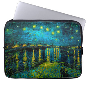 Funda Para Portátil Noche Van Gogh Starry sobre el Ródano