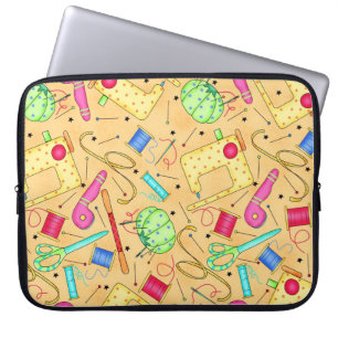 Funda Para Portátil Nociones de coser amarilla Manga para portátiles