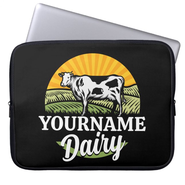 Funda Para Portátil NOMBRE ADICIONAL HORA Láctea Sunset Dairy Farm Gra (Frente)