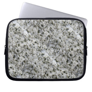 Funda Para Portátil Nombre blanco del personalizado del granito de la