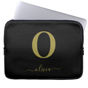 Funda Para Portátil Nombre con letra script y monograma personalizado