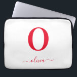 Funda Para Portátil Nombre con letra script y monograma personalizados<br><div class="desc">Este elegante monograma y diseño de nombre con letra script se puede dar como regalo para un cumpleaños,  favor de boda,  ducha de novia o cualquier ocasión. Se puede personalizar con la inicial y el nombre de la persona.</div>